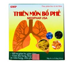 Siro Thiên Môn Bổ Phế Mediphar - Hỗ trợ Giảm Ho, Đờm và Đau Họng - Hộp 20 ống x 10ml từ Thảo Mộc Tự Nhiên