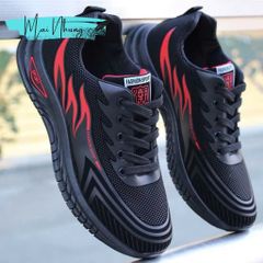 Giày Thể Thao Sneakers Nam A05 Đen Đỏ Thoáng Khí - Chống Trượt, Phong Cách Hottrend, Dùng Đi Chơi, Chạy Bộ, Tập Gym, Học Tập