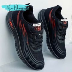 Giày Thể Thao Sneakers Nam A05 Đen Đỏ Thoáng Khí - Chống Trượt, Phong Cách Hottrend, Dùng Đi Chơi, Chạy Bộ, Tập Gym, Học Tập