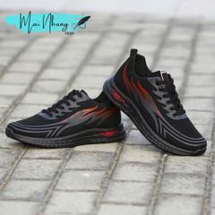 Giày Thể Thao Sneakers Nam A05 Đen Đỏ Thoáng Khí - Chống Trượt, Phong Cách Hottrend, Dùng Đi Chơi, Chạy Bộ, Tập Gym, Học Tập
