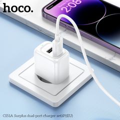Bộ Sạc Nhanh HOCO CS51A Lightning cho iPhone - An Toàn, Tiện Lợi, Chất Liệu Bền Bỉ, Hỗ Trợ Tối Đa Thiết Bị