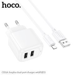 Bộ Sạc Nhanh HOCO CS51A Lightning cho iPhone - An Toàn, Tiện Lợi, Chất Liệu Bền Bỉ, Hỗ Trợ Tối Đa Thiết Bị