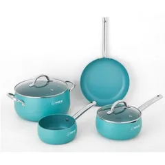 Bộ Nồi Nhôm Aluminium Arber 4 Chiếc Cao Cấp - Bộ Nồi Inox Chống Dính Dùng Cho Bếp Từ, Dễ Vệ Sinh, An Toàn, Thời Trang