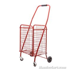 Xe Kéo Đi Chợ Handomart Đỏ - Giỏ Chứa Đồ Rộng Rãi, Dễ Di Chuyển, Thép Mạ Inox, Gấp Gọn Thao Tác Thoải Mái
