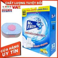 Viên rửa chén bát Mr.Fresh Hương chanh - Giúp làm sạch, chống bám bẩn, bảo vệ thủy tinh và inox - 375985