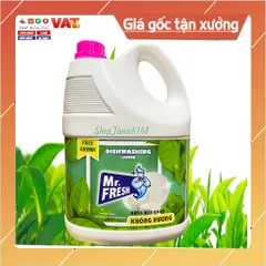 Nước Rửa Chén Đậm Đặc An Toàn Mr Fresh 3,8L - Rửa Sạch Không Hương, Thân Thiện Với Môi Trường, Tiết Kiệm Chi Phí