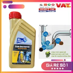 Dung dịch vệ sinh đường ống thoát nước Mr.fresh 800ml - Giải pháp thông tắc cống hiệu quả cho gia đình
