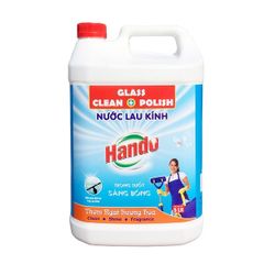Nước Lau Kính Hando 5L Hương Bạc Hà - Tẩy Sạch Bóng Kính, Không Độc Hại, Dùng Cho Nhà Hàng, Khách Sạn, Vệ Sinh Công Nghiệp