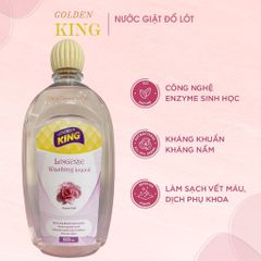 Nước Giặt Đồ Lót Golden King 500ml Hương Hồng - Kháng Khuẩn, Khử Mùi Hiệu Quả, An Toàn Cho Da Nhạy Cảm