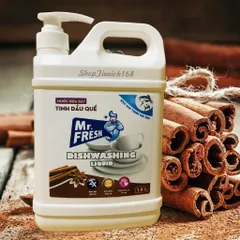 Nước Rửa Chén Bát Hữu Cơ Mr.Fresh 1.6L Tinh Dầu Quế - Khử Mùi, Diệt Khuẩn, Giữ Ẩm Da Tay, An Toàn Cho Sức Khỏe