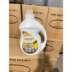 Nước Giặt Xả 6 In 1 Sawady Thái Lan 3.8L - Hương Nước Hoa Quyến Rũ, Làm Sạch Sâu, Thích Hợp Giặt Tay & Máy, Giữ Màu Vải