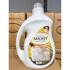 Nước Giặt Xả 6 In 1 Sawady Thái Lan 3.8L - Hương Nước Hoa Quyến Rũ, Làm Sạch Sâu, Thích Hợp Giặt Tay & Máy, Giữ Màu Vải