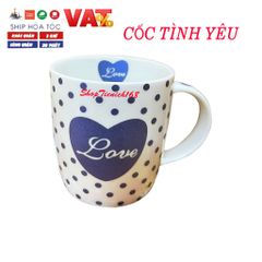 Cốc Sứ Uống Nước Love Dễ Thương 300ml - Gốm Sứ Cao Cấp, Quà Tặng Độc Đáo, Phù Hợp Cho Caffe và Trà