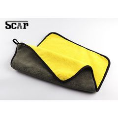 Khăn Lau Xe Ô Tô 2 Lớp Siêu Thấm - Khăn Lau Nội Thất Màu Vàng Xám Dày Dặn, Không Xước, Dễ Dàng Sử Dụng mọi lúc 30x30cm
