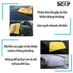 Khăn Lau Xe Ô Tô 2 Lớp Siêu Thấm - Khăn Lau Nội Thất Màu Vàng Xám Dày Dặn, Không Xước, Dễ Dàng Sử Dụng mọi lúc 30x30cm