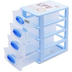 Tủ nhựa 4 ngăn khéo đựng đồ Famous Tienich168 TI84 (Xanh) 376274