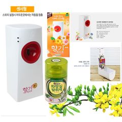 Máy Xịt Phòng Tự Động Cảm Biến Ánh Sáng & Chai Xịt Sandokkaebi Hương Cafe - Thiết Bị Làm Thơm Phòng Sang Trọng, Tiện Dụng