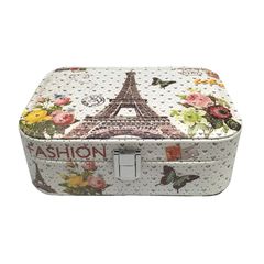 Hộp đựng trang sức cao cấp Hando Crystal - Thiết kế thông minh 6 ngăn, chất liệu giả da đính đá mỹ ký (20 x 14 x 7 cm)