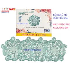 Hộp 4 tấm lưới lọc khử mùi diệt khuẩn cho bồn tiểu nam - Giải pháp tuyệt vời cho nhà hàng, khách sạn, vệ sinh sạch sẽ, thơm tho