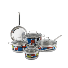 Bộ Nồi Inox 5 Món Arber Langmaster - Bao Gồm Nồi, Chảo Cao Cấp, Dễ Dàng Vệ Sinh, Bảo Hành 12 Tháng