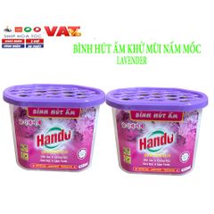 Bộ 2 Bình Hút Ẩm Khử Mùi Nấm Mốc Hando 450ml Hương Lavender - Giữ Không Gian Thoáng Mát và Khô Ráo