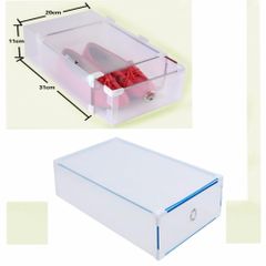 Bộ 2 Hộp Đựng Giày Trong Suốt Viền Kim Loại - Giải Pháp Bảo Quản Giày Dép Ngăn Nắp, Tiện Ích Cho Gia Đình