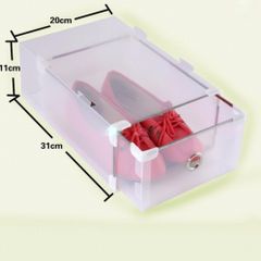 Bộ 2 Hộp Đựng Giày Trong Suốt Viền Kim Loại - Giữ Giày Ngăn Nắp, Bảo Quản Hiện Đại, Thiết Kế Tiện Lợi Từ Hồng Kông
