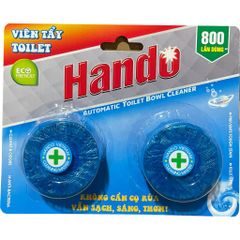 Viên Tẩy và Khử Mùi Bồn Cầu Hando TI43 - Bộ 2 Viên, Hiệu Quả Diệt Khuẩn, Màu Xanh Dễ Chịu, Vệ Sinh Toilet An Toàn
