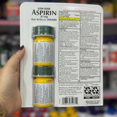 Kirkland Signature Aspirin 81mg - Thuốc Hỗ Trợ Tim Mạch, Giảm Đau Nhẹ - 2 Hộp 365 Viên