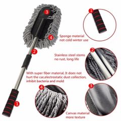 Chổi Lau Rửa Vệ Sinh Xe Ô Tô Cỡ Lớn - Chất Liệu Sợi Tổng Hợp, Tiện Dụng Cho Ô Tô, Nhà, Văn Phòng, Bóng Sáng Như Mới