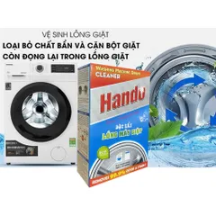 Hộp 2 Gói Tẩy Lồng Máy Giặt Hando Siêu Sạch Thế Hệ Mới - Sạch Bóng, Dễ Sử Dụng, Giải Pháp Hoàn Hảo Cho Máy Giặt