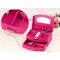 Hộp đựng đồ trang sức nhung lớn Tienich168 TI187 (Hồng đậm)  . 376849