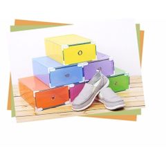 Bộ 5 Hộp Đựng Giày Trong Suốt Có Ngăn Kéo Viền Kim Loại TI740 - Giải Pháp Bảo Quản Giày Dép Ngăn Nắp, Chống Ẩm Mốc, Mầu Tím