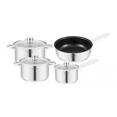 Bộ Nồi Inox 3 Đáy Arber AN-04C - Bộ Nồi Chảo Cao Cấp 4 Món, Dung Tích Đa Dạng, Chịu Nhiệt Tốt, Dễ Dàng Vệ Sinh