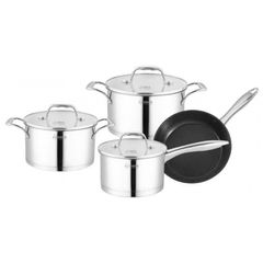 Bộ Nồi Inox 3 Đáy Cao Cấp Arber AN-04B - Set Nồi Chảo Chống Dính, An Toàn Với Bếp Từ, Gas, Điện, Dễ Dàng Vệ Sinh