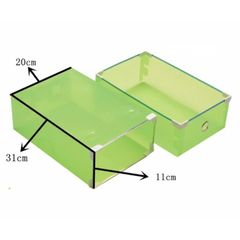 Hộp đựng giày ngăn kéo viền kim loại hiện đại - Giải pháp lưu trữ giày gọn gàng, dễ dàng tìm kiếm với thiết kế đẹp mắt và chất liệu nhựa trong suốt