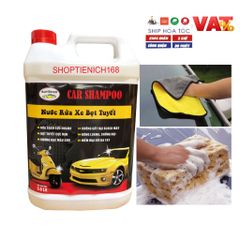 Combo Nước Rửa Xe Bọt Tuyết Autopro 5L + Mút Vệ Sinh 21cm + Khăn Lau Microfiber - Bộ Sản Phẩm Chăm Sóc Ô Tô, Xe Máy Siêu Sạch