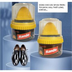 Xi Kem Dưỡng Bóng Đồ Da Hando 60G - Chống Nứt, Làm Mới Giày, Túi Xách, Áo Da, Sofa - Màu Nâu, Bảo Dưỡng Đồ Da Tối Ưu