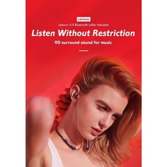 Tai Nghe Bluetooth Lenovo HE05X Ⅱ Không Dây V5.0 Chống Nước HIFI Stereo Tai Nghe Thể Thao IPX5 Pin 12 Giờ Có Micrô