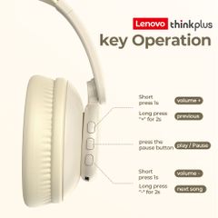 Tai Nghe Chụp Tai Bluetooth Không Dây Lenovo Thinkplus G70-A - Âm Thanh Nổi Giảm Ồn Thoải Mái, Tương Thích Android, iOS và PC
