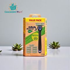 Bộ dao cạo râu Gillette Sensor 3 - 1 dao và 11 lưỡi, cạo mượt với công nghệ Comfortgel và đầu dao xoay, dễ sử dụng và tiết kiệm.