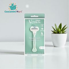 Dao cạo Gillette Venus Comfortglide 3 lưỡi, tay cầm mềm mại, hương hoa trà trắng, dành cho vùng bikini nhạy cảm - Set 1 tay cầm + 2 đầu thay thế