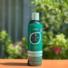 Combo Dầu Gội Xả Hask Tea Tree Oil & Rosemary 355ml - Phục Hồi Tóc Khô Hư Tổn, Dưỡng Ẩm, Làm Sạch Da Đầu