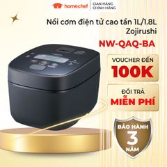 Nồi Cơm Điện Tử Zojirushi 1.8L NW-QAQ18-BA - Công Nghệ Nấu Cao Tần Nhật Bản, Bảo Hành 3 Năm, Dùng Cho Gia Đình 3-6 Người