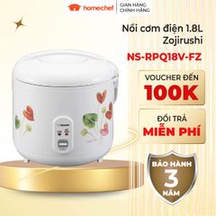 Nồi cơm điện Zojirushi 1.8L NS-RPQ18V-FZ - Công suất 485W, thiết kế nắp gài, tự động giữ ấm, phù hợp cho 4-6 người ăn, sản xuất tại Thái Lan