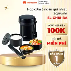 Hộp Cơm Giữ Nhiệt Zojirushi SL-GH18-BA 1.27L – Giữ Nóng Lên Đến 6 Tiếng, Thiết Kế 3 Ngăn Tiện Lợi