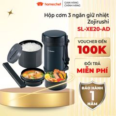 Hộp cơm giữ nhiệt 3 ngăn Zojirushi SL-XE20-AD 1.47L - Giữ ấm 6 giờ, an toàn BPA, lý tưởng mang đi văn phòng hoặc picnic