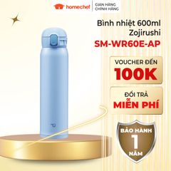 Bình Giữ Nhiệt Nóng Lạnh Zojirushi SM-WR60E-AP 600ml - Thép Không Gỉ, Giữ Nóng 88°C, Giữ Lạnh 8°C, Hàng Chính Hãng Nhật Bản