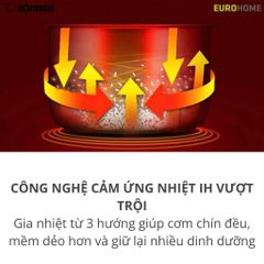 Nồi Cơm Điện Zojirushi Cao Tần NL-EAQ - Nấu Cơm Ngon, Giữ Ấm, Công Nghệ IH, Thiết Kế Sang Trọng, Bảo Hành 3 Năm Nhật Bản