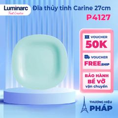 Đĩa Nông Lòng Luminarc Carine Thủy Tinh Xanh Ngọc 27cm - Hàng Chính Hãng, An Toàn Dùng Trong Máy Rửa Bát, Lò Vi Sóng